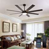72" Ceiling Fan with Light, 6-Speed Remote Control, Reversible DC Motor, Modern 8 Blades with W1962P347489
