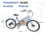 6 Speed, Steel Frame, Multiple Colors 24 Inch Bike,Commuter Bike for Adults W1019P352638