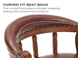 Seat height 26.5'' Cow top Leather Wooden Bar Stools, 360 Degree Swivel Bar Height Chair with Backs 41697964