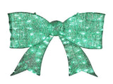Pre-lit Outdoor Giant Bowknot Christmas Decoration, Lighted Metal Frame with 124 Green LED Lights, 98114794