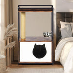 ZUN Cat tree with feeding station Cat Condo with Scratching Posts, Small Cat Tree for Indoor Cats with W1687P221425