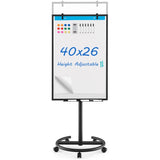 Magnetic Whiteboard,Height-Adjustable Mobile Whiteboard with Round Stand Paper Clips 84331171