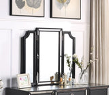Luxurious Majestic Classic Black Color Vanity w Stool 3- Storage Drawers 1pc Bedroom Furniture B011111849