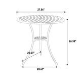 ZUN 3 Piece Patio Bistro Set Cast Aluminum Bistro Table and Chairs Set of 2 with Umbrella Hole,All 87240585