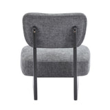 Modern Lounge Chair with Polyester Upholstery, Sturdy Wood Base With Black Finish, N767P241702C