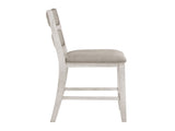 Modern Farmhouse Counter Height Chairs Set of 2 Antique White Finish Upholstered Seat Back Dining B011P416552