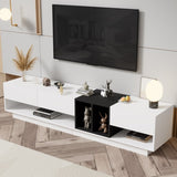 ON-TREND Sleek and Stylish TV Stand with Perfect Storage Solution, Two-tone Media Console for TVs Up WF311772AAK