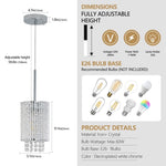 ZUN Modern Crystal Pendant Light 3-Pack Adjustable Chrome Hanging Ceiling Fixture with Clear Beads, W1340P208485