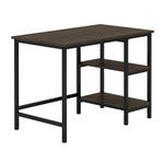 ZUN Black Finish 2-Piece Writing Desk Set with Chair Industrial Style Metal Frame Faux Leather B011P182511