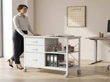Drawer Mobile File Cabinet, Rolling Storage Cabinet with Open Storage Shelf, Fabric Lateral Filing 51972606