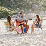 Set of 2 Webbed Folding Beach Chairs, Outdoor Patio Lawn Foldable Chairs for Camping Fishing Yard 42091416