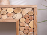 Rustic Wood Console Table with Natural Logs 62" Entryway Table, Narrow Sofa Table, Hallway W2729P298163