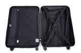 3 Piece Luggage Sets PCABS Lightweight Suitcase with Two Hooks, Spinner Wheels, Light 10098244