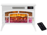 White Electric Fireplace Stove, 1500W Infrared Fireplace Heater with Realistic Flame Effect & 10810095