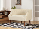 Modern Club Chair with Button-Tufted Back & Tonal Piping Contemporary Upholstered Tub Chair with N767P266718B