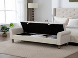 65.55" Wide Modern Upholstered Storage , Napped fabric Bed End Foot Stool With Rolled Armrest, 86972067
