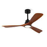 Hot sales 52 Inch Modern Black Ceiling Fan With Light 3 Solid Wood Blades Remote Control Reversible W2991P338635