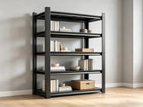 5-Tier Metal Storage Shelving, Industrial Utility Rack, Adjustable Height Bookcase for Living Room, W1831P504779