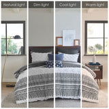 Full/Queen 3 Piece Cotton Duvet Cover Set with Chenille Tufting B03596501
