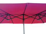 ZUN 15Ftx9FtDouble-Sided Patio Umbrella Outdoor Market Table Garden Extra Large Waterproof Twin W65627935