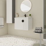 28 Inch Bathroom Vanity with Ceramic Sink, For Small Bathroom, Bathroom Vanity with Soft Close Door W999P146019