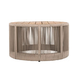 Outdoor Rattan rope & Acacia Wood Coffee Table - Patio Balcony Furniture for Garden, Yard, Balcony N770P298632B