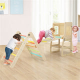 ZUN Wooden Children Climbing Toy Connected Table and Chair Set 00869226