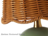 12" Green Rattan Rechargeable LED Lamp 17673309