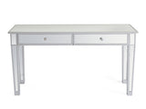 2-Drawer Modern Style Computer Desk MDF Mirror Dressing Table 41.34*14.17*29.92in Silver 20041473