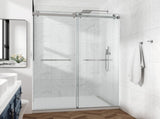 54*76" Frameless Double Sliding Shower Door, Double Shower Door, 3/8 SGCC Tempered Glass, 70438141