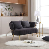 ZUN COOLMORE Polyester Accent sofa Modern Upholstered Armsofa Tufted Sofa with Metal Frame, Single W1539140090