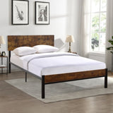 Twin Size metal bed Sturdy System Metal Bed Frame,Modern style and comfort to any bedroom,black W2297P241217