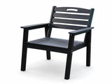 HDPE Outdoor Terrace Dining Chair Set, low maintenance - for gardens, backyards and decks - Black 18729758