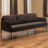 3 Seater Brown Polyester Fabric Sofa, Modern Upholstered Sofa, Comfy Small Couches for Small Space W1164P239082