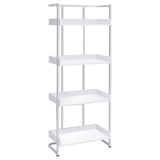Glossy White 4-Shelf Open Back Bookcase B062P153766