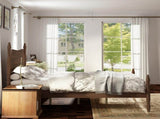 Queen Size Platform Bed Frame, Spindle Bed with Curved Tall Headboard, No Box Spring Needed, Retro 68709127