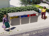 Garbage Bin Shed Stores 3 Trash Cans with Pneumatic Support Rod, with Lockable Doors & Waterproof W1598P357717