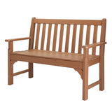 49in Vertical Backrest Teak Color HDPE Bench 56728345