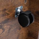 Salon Station, Hair Styling Station with Drawers, Cabinet and Hair Dryer Holders, Rustic Brown W2181P156761