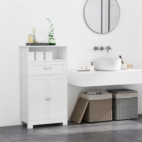 ZUN Bathroom Cabinet with 2 Doors and Shelf Bathroom Vanity black-AS （Prohibited by 08908843