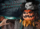 6ft Skull-Headed Pumpkin Man with Orange Eyes, Bullet-Shaped Head, Ghostly Scream, Voice-Activated, 72712111