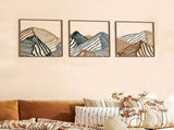 CIFbuy3pcs/aet Minimalist Mountain Landscape Metal Wall Art Square Hollow-Out Panels, Mesmerizing 37234795
