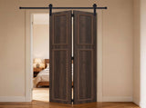 18 series 48in.X78 in. 3/4 inch thickness 2-Panel Walnut Color Finished MDF Bi-fold with Barn T3910P496218