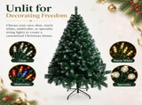 6 ft Unlit Artificial Christmas Tree with 650 PVC Branch Tips and Iron Stand, Light Green and White 05113045