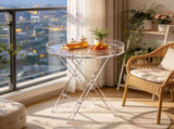 Clear Acrylic Folding Tray Table, Acrylic End Table with Folding X Leg, Side Table for Coffee, 32184723