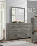 ZUN Dark Gray Finish Transitional Look 1pc Dresser of 7 Drawers Industrial Rustic Modern Style Bedroom B011101877