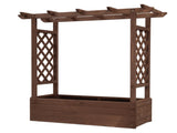 43.5*17.5*44.5 In Fir With Arched Lattice Raised Garden Bed Wooden Planting Frame Carbonized 48982866