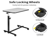 Multifunctional Adjustable Bedside Table MDF/Iron/4 Wheels With Brake, Silver Grey 43020474