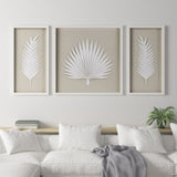 Framed Rice Paper Palm Leaves 3-piece Shadowbox Wall Decor Set B03598810