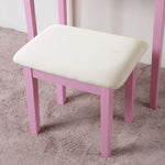 ZUN Moniys Wood Moniya Makeup Vanity Table and Stool Set, Pink T2574P163831